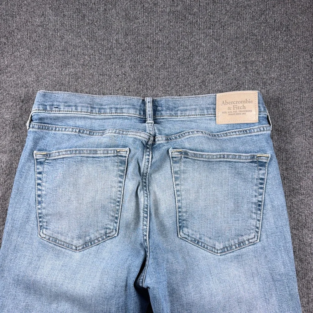 Abercrombie & Fitch Skinny Jeans Taper Mens 31x28 Light Blue Stretch Denim